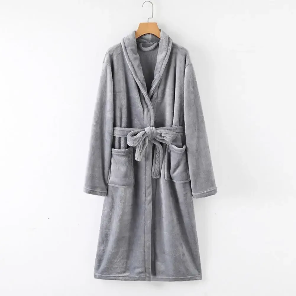 

Soft Fluffy Bathrobe Cozy Unisex Winter Bathrobe with Lace Up Design Thick Warm Material Water Absorbent Features for Ultimate