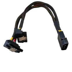 PSU 4 pines IDE Molex a doble ángulo inferior de 90 grados 15 pines Cable de alimentación SATA Cable 18AWG para HDD SSD PC DIY