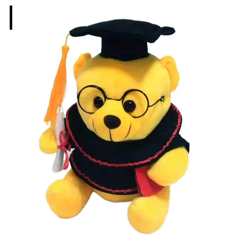 Doctor Teddy Bear Plush Toy Graduation Memorial Graduation Plush Decoration Knowledgeable Trendy Gift Toy Bear Pillow Y6h1