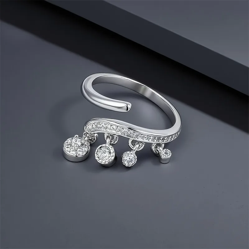 Neuer Luxus-Quastenring aus 925er-Sterlingsilber mit Moissanit für Frauen, Verlobung, Hochzeit, einfacher hochwertiger Schmuck, Geburtstagsgeschenk