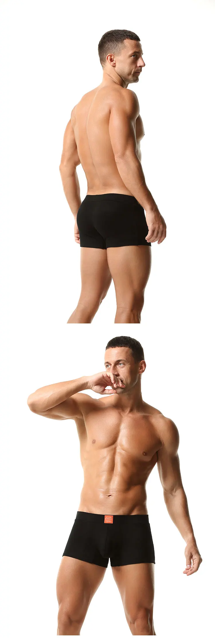 TAUWELL Herren Gerippte Boxershorts mit 3D-Konturierter Tasche Elastischer Bund Weicher Stretch-Stoff für Komfort Lässige Unterwäsche – Detail 6