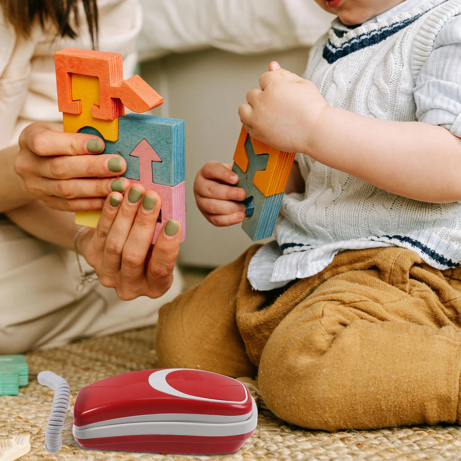 Wall-Mounted Child Landline Extension Pretend Educational Plaything Sturdy Retro Plastic Simulation Decorative