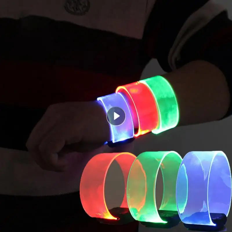 LED Battery Glow Bracelet Luminous Bracelet USB Charging Three Luminous Mode Magnetic Bracelet Cheering Props For Party Supplies