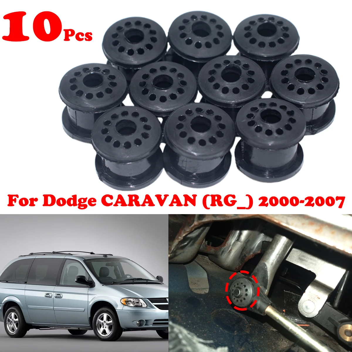 

10pc For Dodge CARAVAN (RG_) Gearbox Cable Linkage Rubber Bushing MT Shift Lever Assembly Repair Kit Replacement Parts 2000-2007