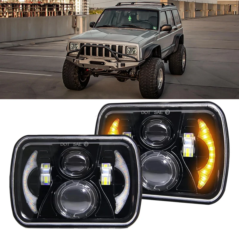 

Автомобильные фары 110 Вт 5x7 7x6 дюймов, светодиодные фары, проектор дальнего и ближнего света, рабочий свет для Ford, Chevy, GMC, Toyota, Nissan