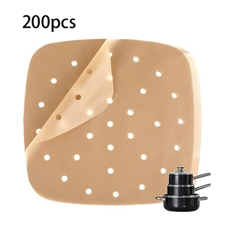 A59E-200 ورقة من ورق المقلاة الهوائية المتاح ورق الخبز بطانة ورقة امتصاص النفط ورقة المنزلية وسادة ورقة الخبز 22X22cm Du