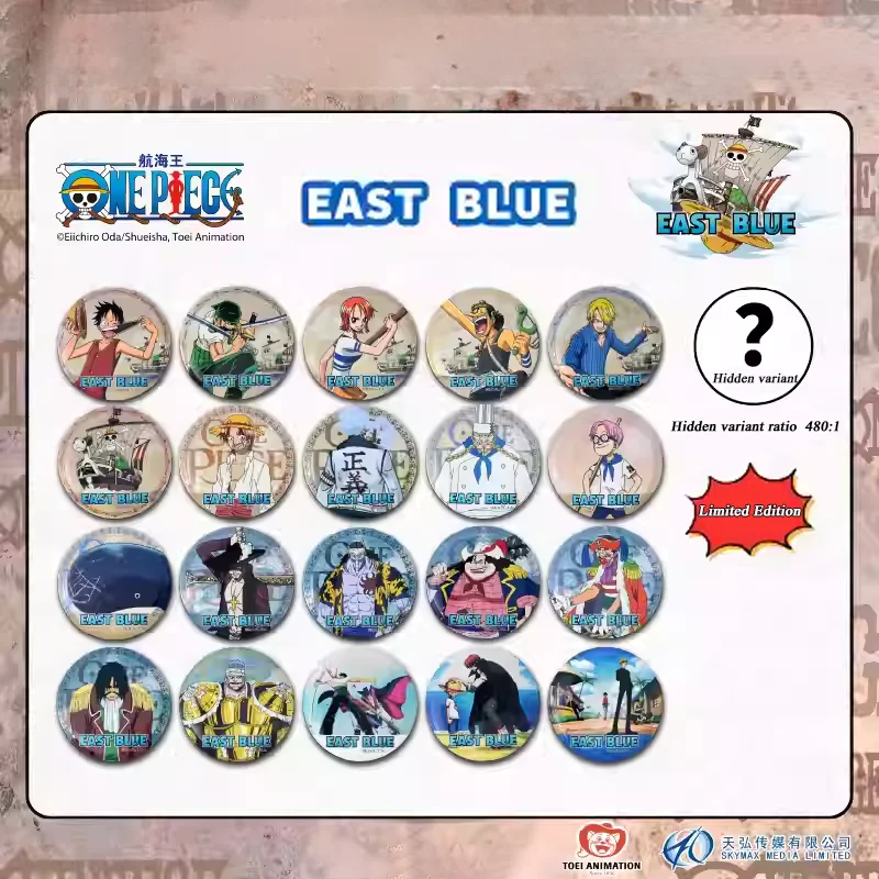 1 unidad Oficial de One Piece 1.ª Serie: Caja Sorpresa con Insignia del Arco Azul del Este con Variante Oculta |   Artículo Coleccionable de Anime |   Excelente Idea de Regalo