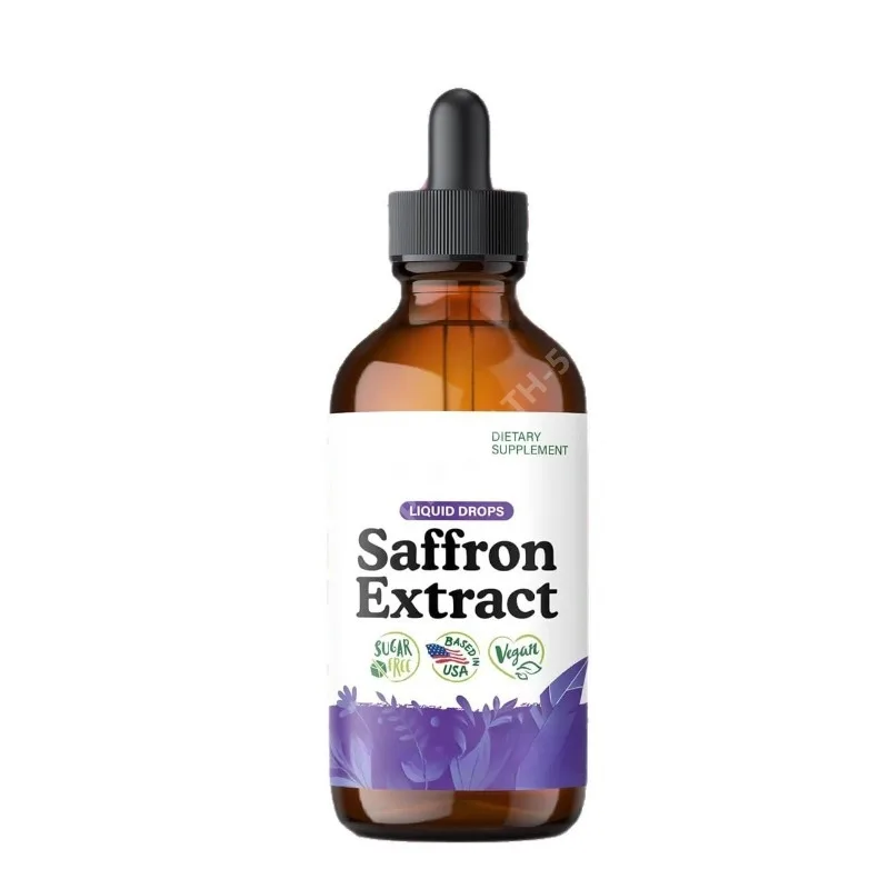 Saffron Supplements - Mood, Focus & Eye Support Extract Liquid Drops 0.7 Ml Serving - 60ml Vegan