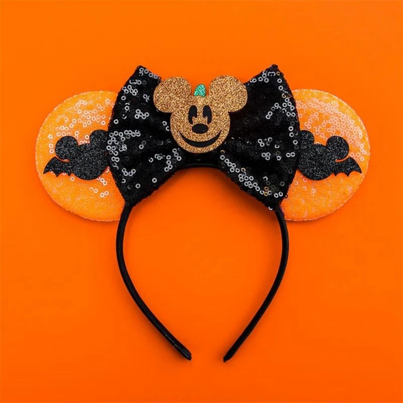 Disney Halloween Stirnbänder Frauen Ostern Haar Zubehör Mädchen Pailletten Bogen Geist Haarbänder Kinder Skelett Kopfbedeckung Karneval Geschenke