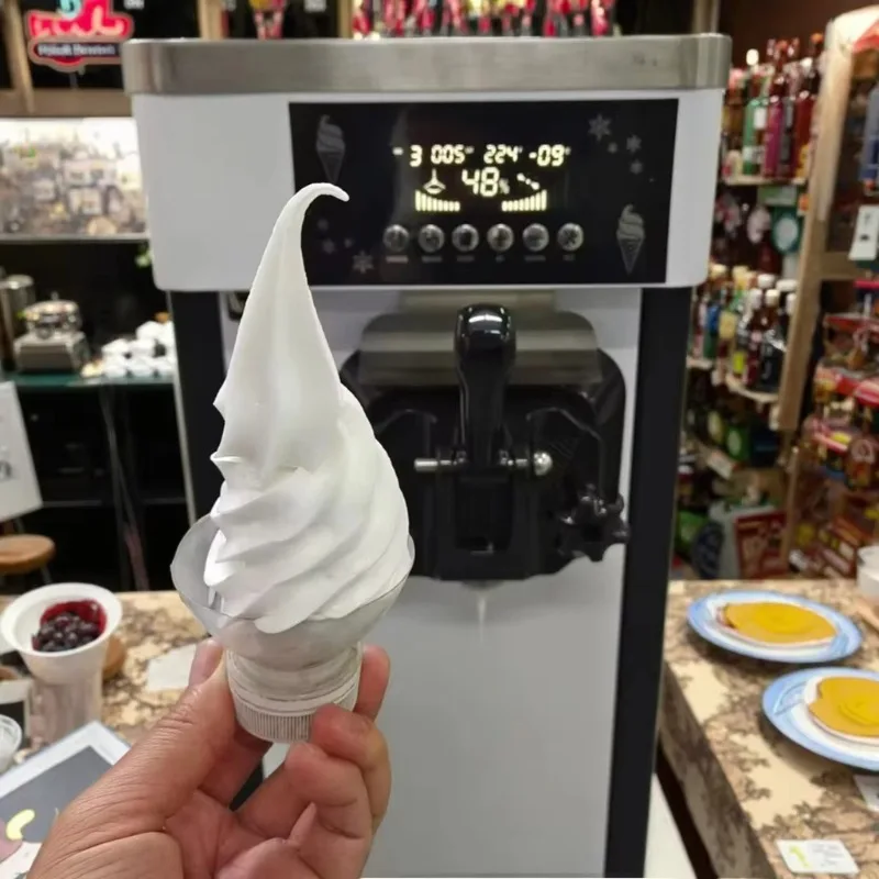 

Colorful Commercial Desktop Ice Cream Machine Cone Fully Automatic Single Head Soft Ice Cream Machine