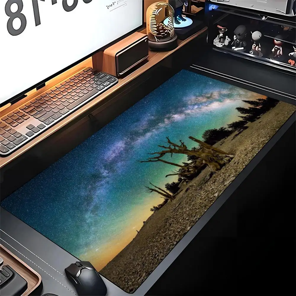 

Galaxy Milky Way Mouse Pad Edge Big Gaming Locking Computer Gamer Large Rubber Art Mousepad Laptop Desk Gaming Mat