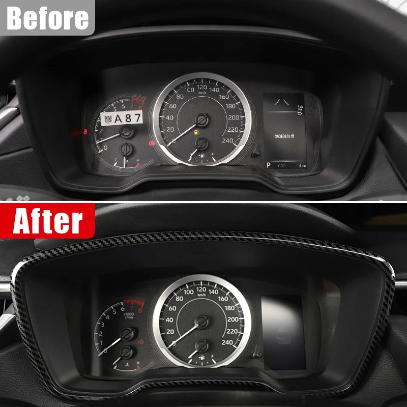 Car Dashboard Tachometer Speedometer Frame Panel Cover Trim Carbon For Toyota Corolla Cross XG10 2021 2022 2023 2024 2025 Hybrid