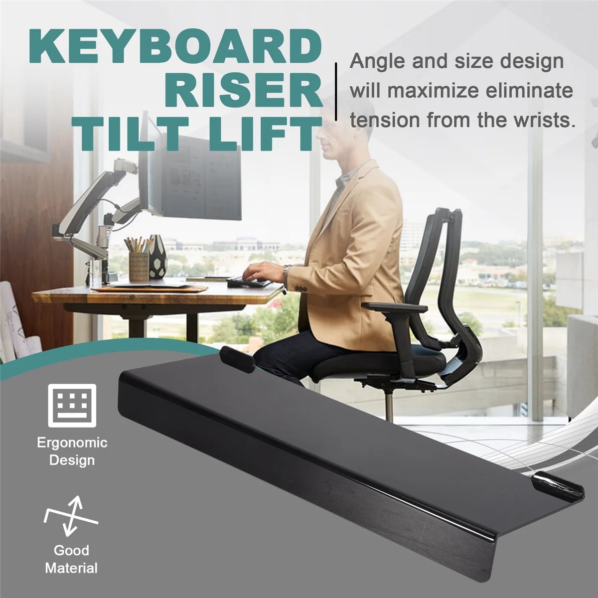 Quality! Acrylic Computer Keyboard Stand for Desk, Keyboard Riser Tilt Lift, Keyboard Holder for Desktop, Desk Keyboard Lifter