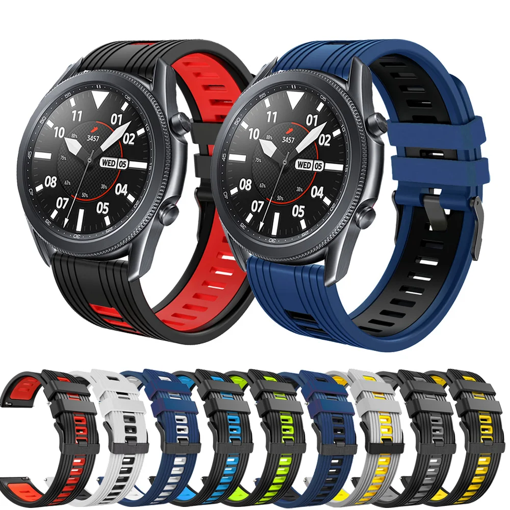 

Ремешок силиконовый для Samsung Galaxy Watch 3 41 мм 45 мм, браслет для Galaxy 42 мм 46 мм/Gear S2 S3 Sport/Active2, 20 мм 22 мм