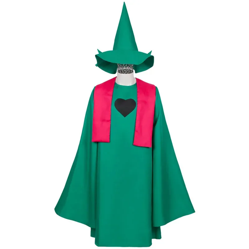 Undertale Ralsei تأثيري هوديي عباءة Deltarune تأثيري كيب الزي مع قبعة وشاح الرجال والنساء أزياء الهالوين