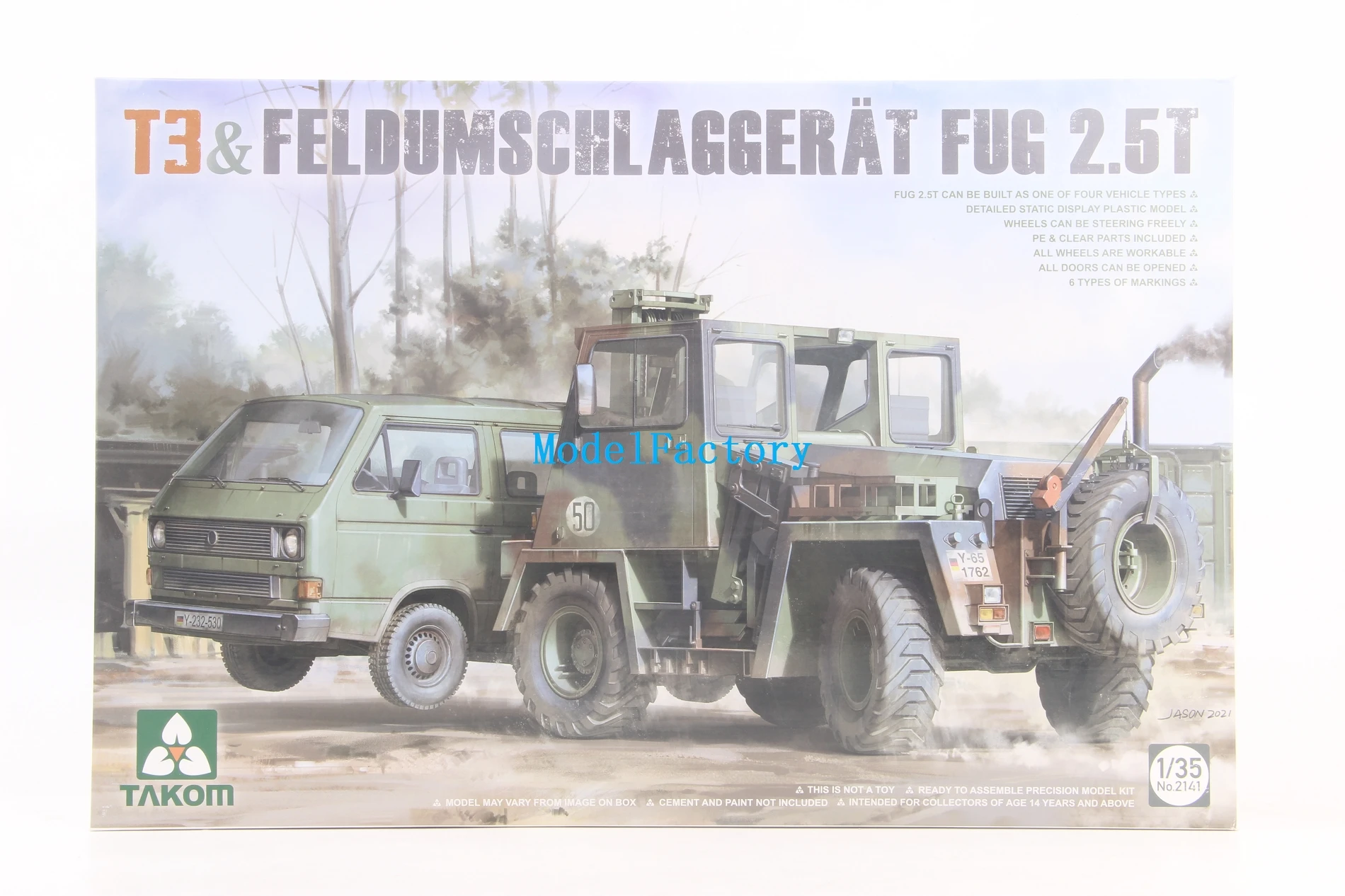 TAKOM 2141 1/35 German Army T3 Heavy Fork Lift FUG 2.5t Plastic Model Kit