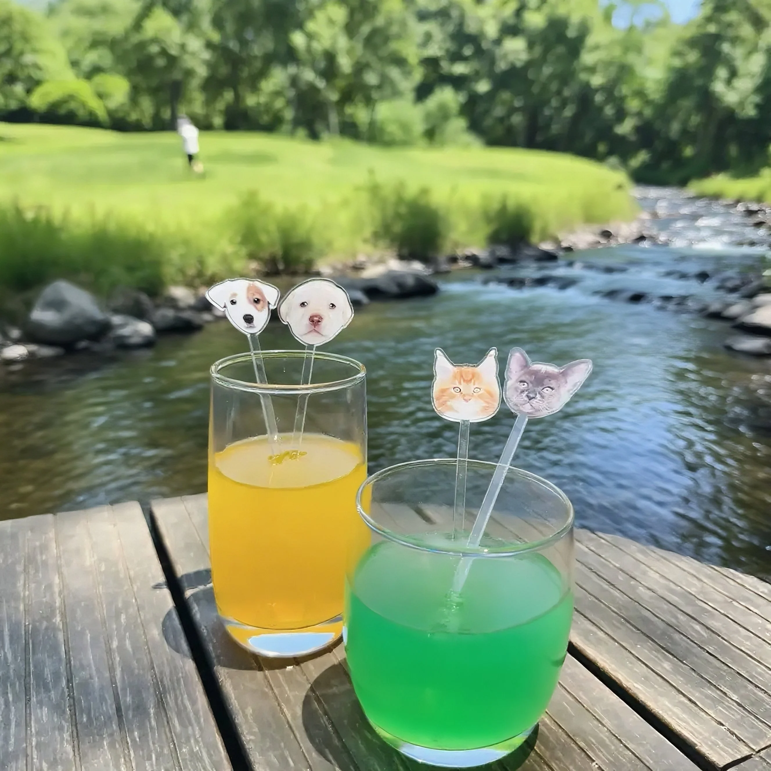 الزفاف كوكتيل النمام مخصص الحيوانات الأليفة شرب تحريك المعمودية تذكارية الاكريليك حفلة شرب تحريك شخصية كوكتيل الحيوانات الأليفة النمامون