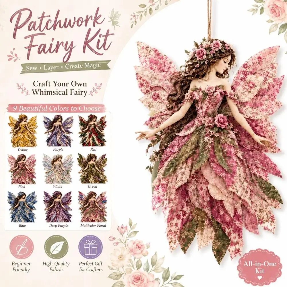 Handmade Patchwork Fairy Kit Step By Step Guide Stuffing Included Fairy Sewing Kit Buttons Included Pre Cut Fabric