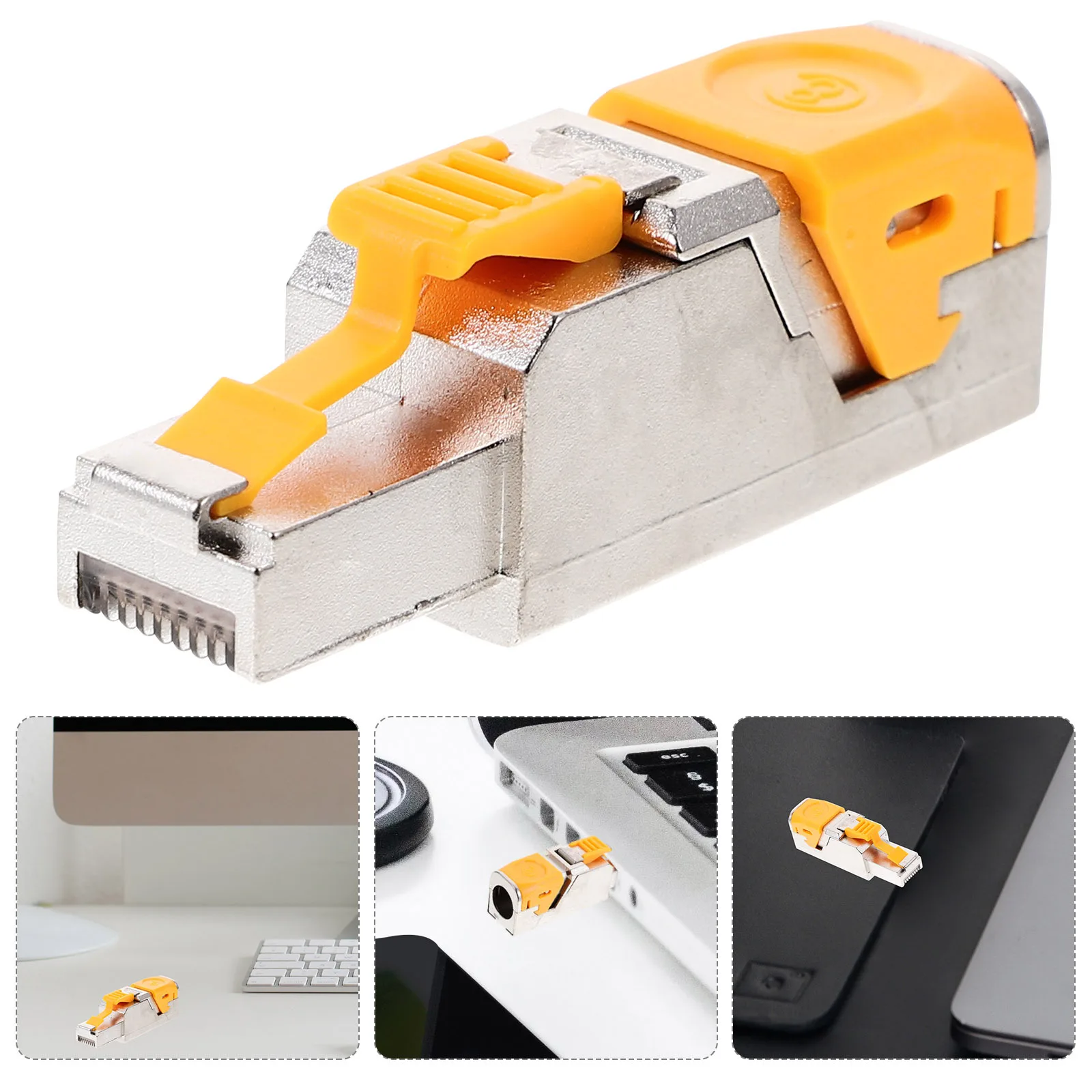 

Pass Through Shielded Connector Cat 8 Modular Plug Ethernet Cable Network Connector Fast Wiring Connectors