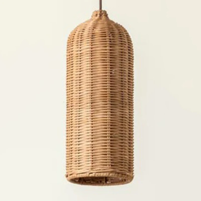 Natural Rattan Lamp Pendant Light New Chinese Style Hand-woven Pendant Light for Living Room Hanging Luminaire Dining Room Light