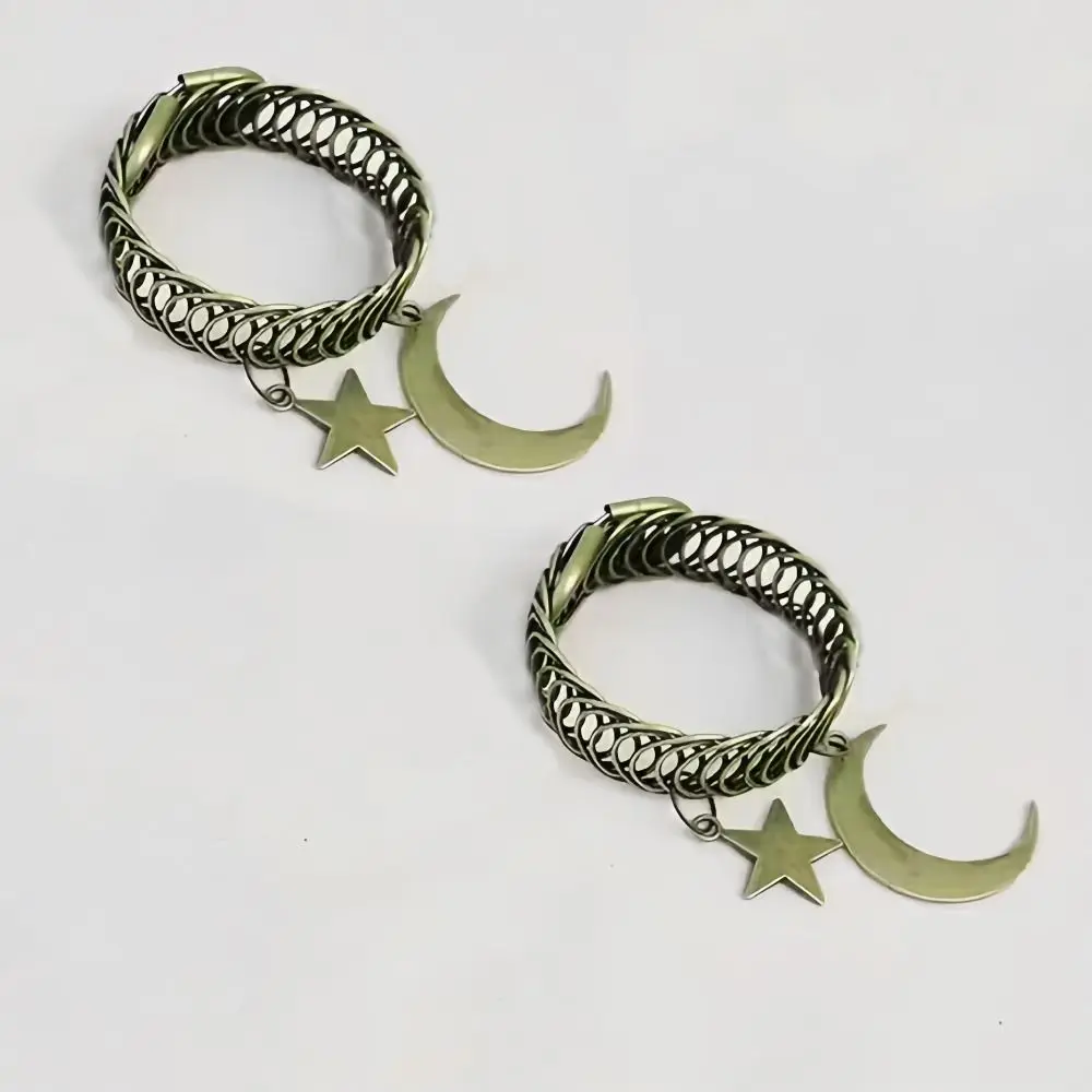 1pc Boho Style Metal Curtain Tiebacks Star Moon Design Elastic Curtain Clip Spring Curtain Rings Buckle Bedroom