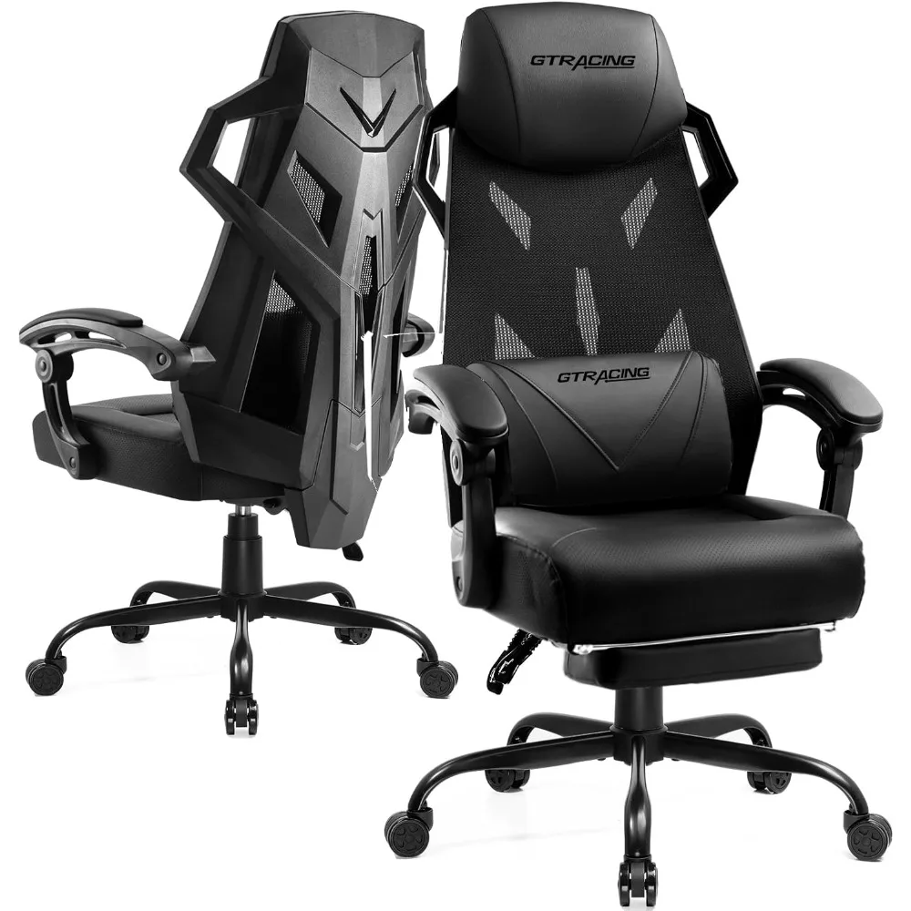 

Gaming Chair, Computer Chair with Mesh Back, Ergonomic Gaming Chair with Footrest, Reclining Gamer Chair with Adjustabl