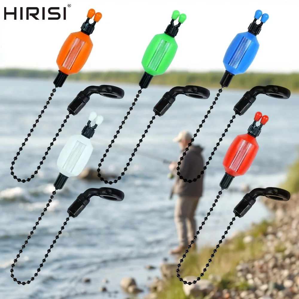 Hirisi 2pcs Carp Fishing Swinger Bite Alarms  5-Color Durable Clear Plastic with Line-Safe Clips Durable Fishing Accessories