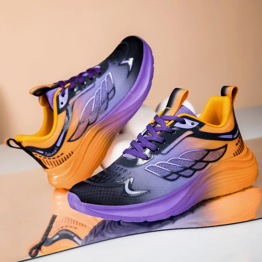 Men Walk Shoes Yellow Orange Women Running Sneakers Comfortable Summer Training Sports Shoes