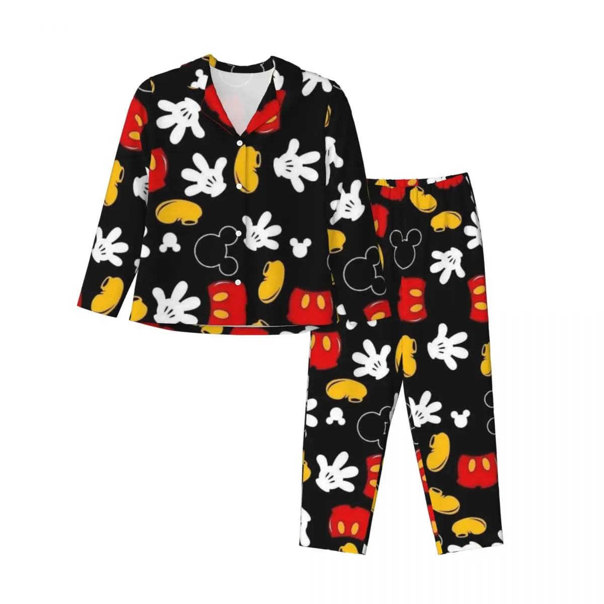 

Mickey Mouse Women's Pajamas Set 2 Piece Set For Women Casual Long sleeve Suit