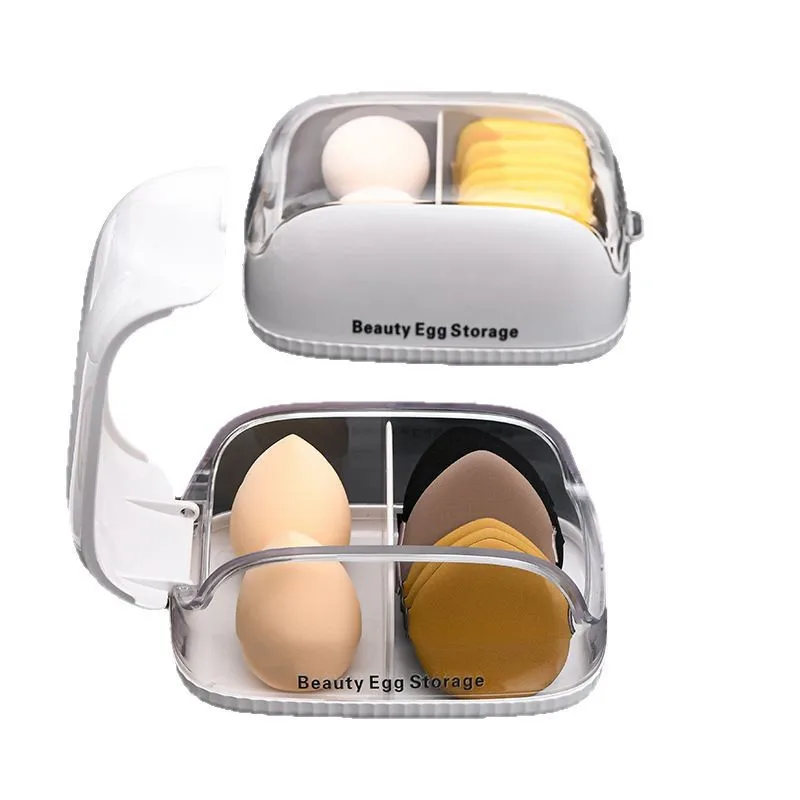 Make-upspons opbergdoos met deksel Stofdichte draagbare organizer voor Beauty Blender Cosmetics