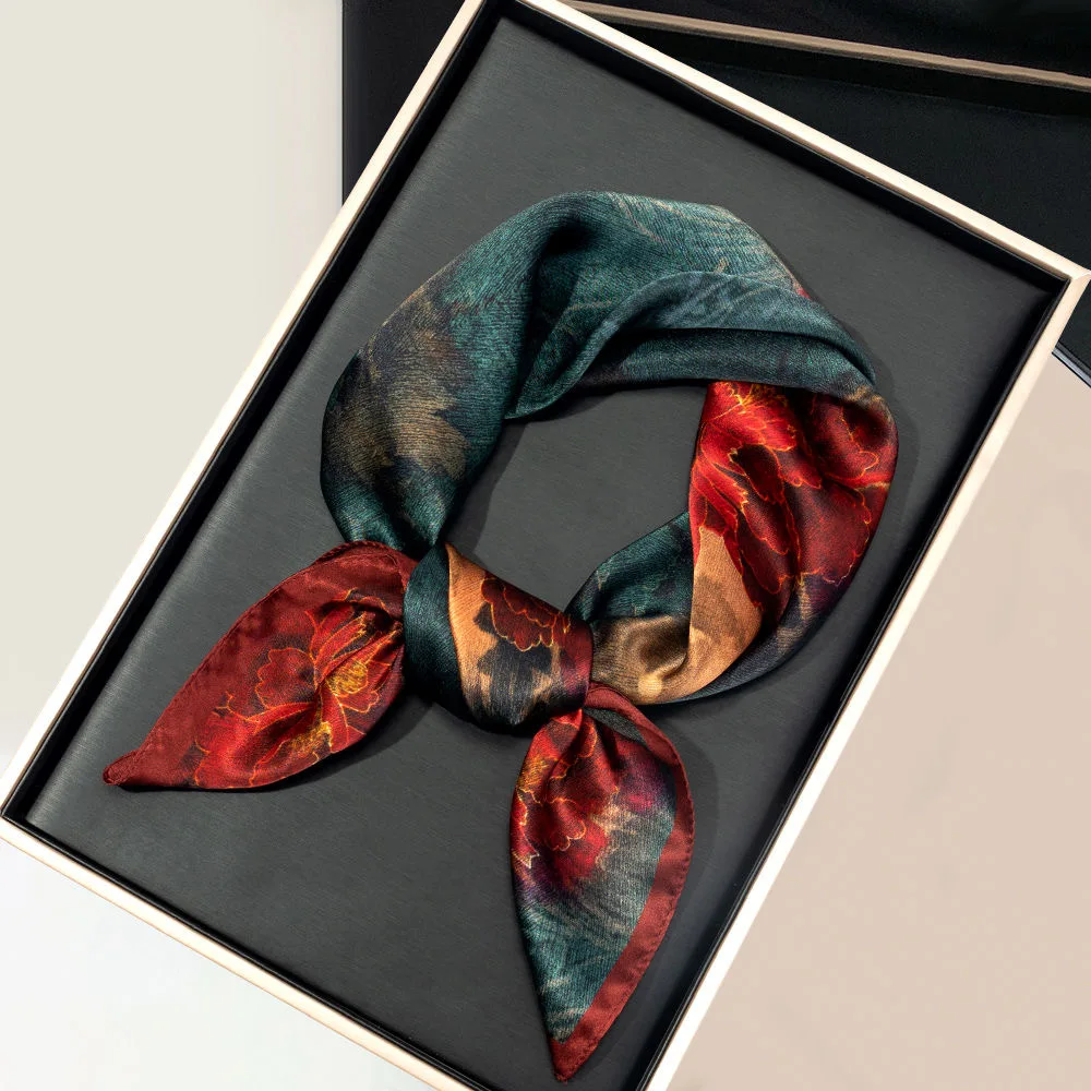 本物のシルクスカーフ-レディース-ネックラップ-ママスタイル-マルベリーシルク-大判スクエアスカーフ-2026年春新作-シルクスカーフ