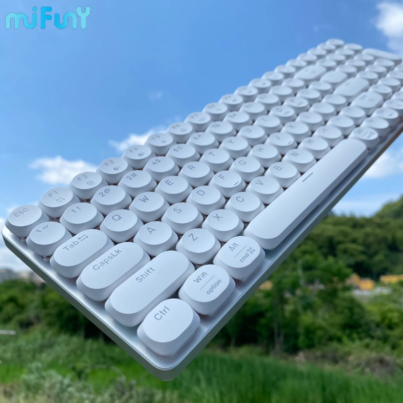 Imagem -04 - Mifuny-teclado Mecânico sem Fio Perfil Baixo Hot Swap Interruptor Ultra Fino Painel de Metal Rgb Jogos Escritório Trabalho 87 Chaves