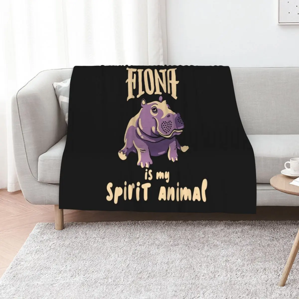 Fiona The Hippo Spirit Animal Team Fiona Baby Hippo Throw Blanket Heavy Bed Fashionable sofa bed Baby Blankets
