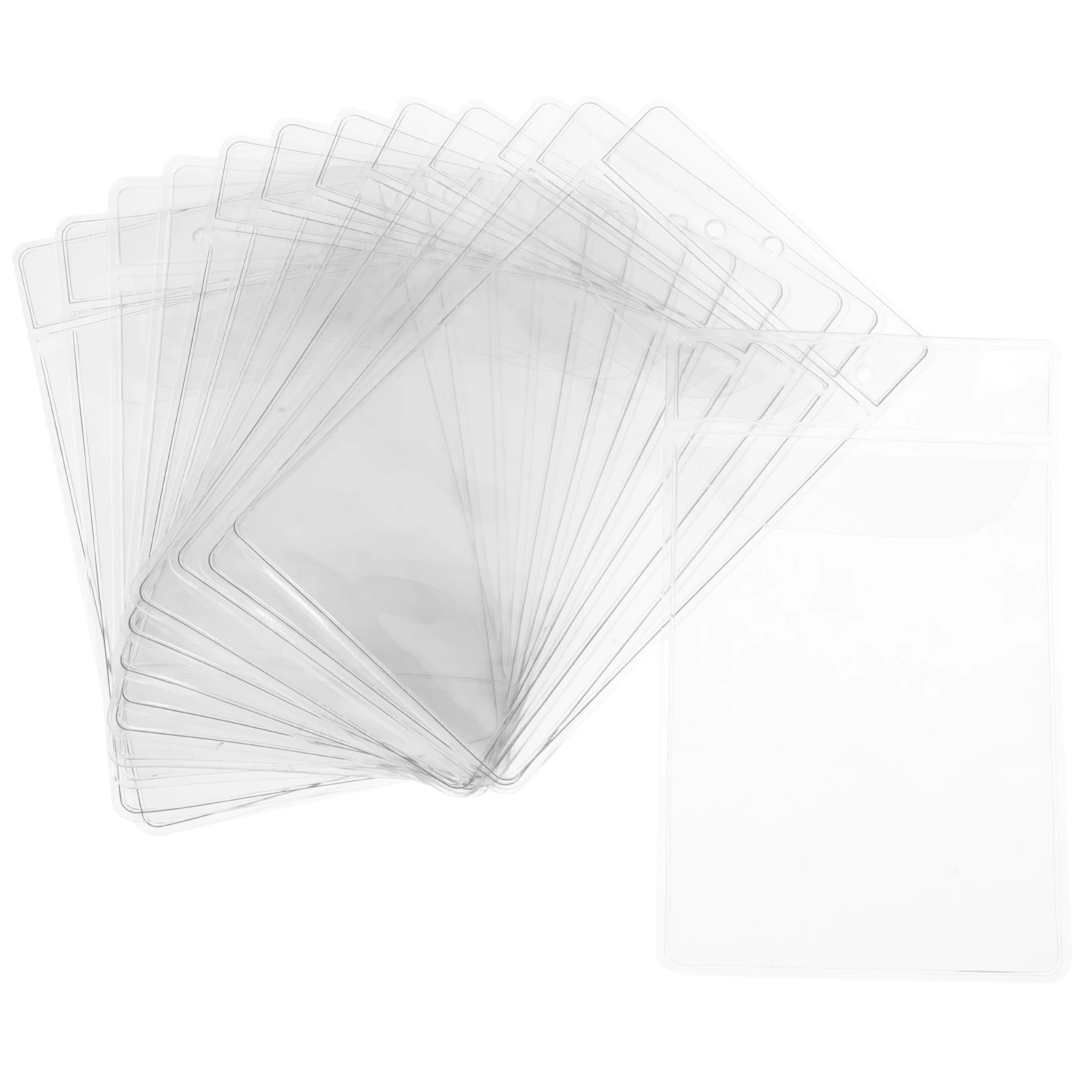 

12pcs Self Adhesive Pocket Clip Label Sticker Card Holder Vertical 10x7 2 Badge Covers Multi Functional Strong Adhesion Easy