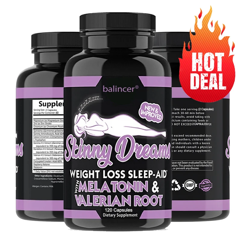 

Nighttime Weight Management Support Supplement - Natural Deep Sleep and Metabolism, Fat Burning - Non-GMO