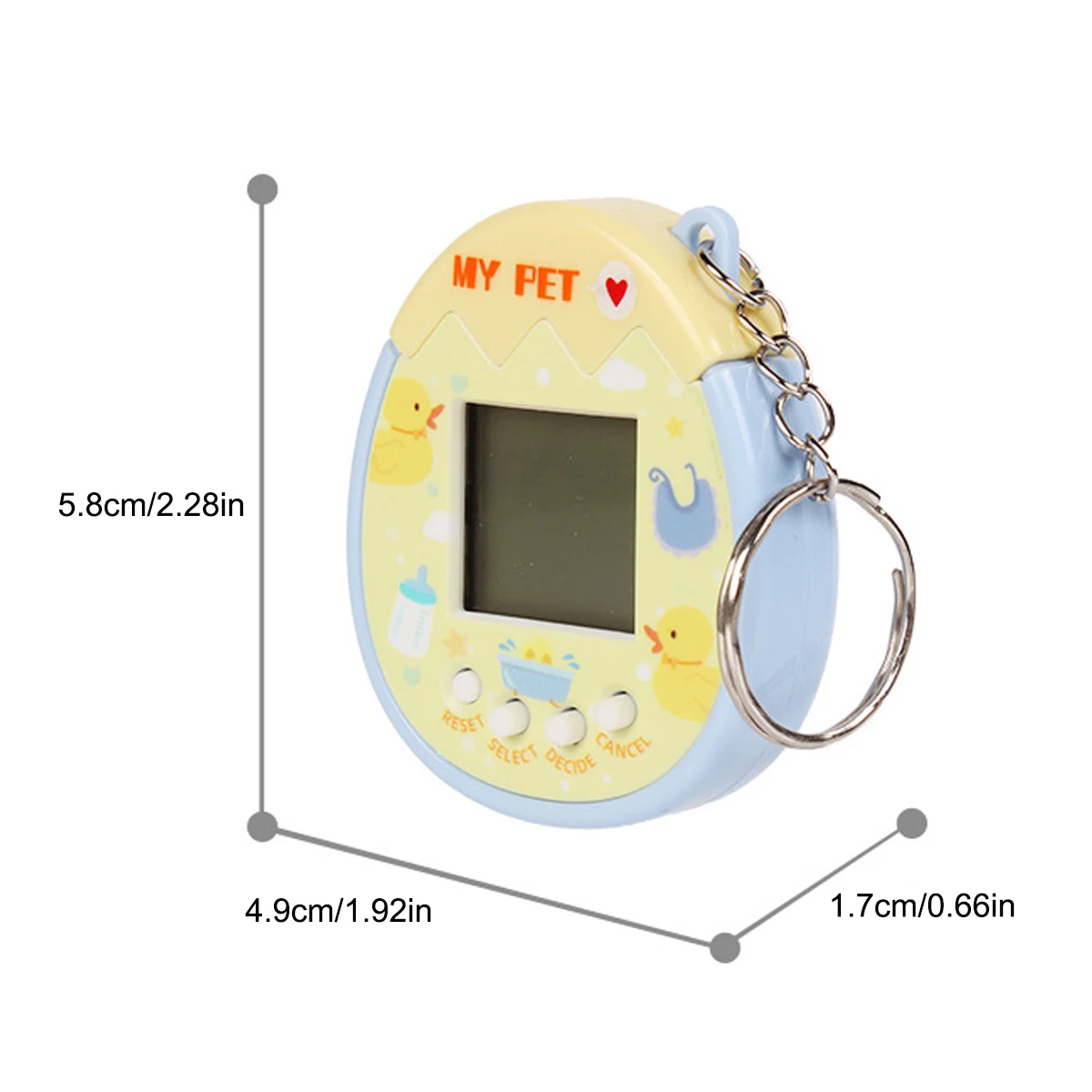 2Pcs Cute Cartoon Mini Handheld Electronic Pet Game Console colore casuale Virtual Pet Raising Machine giocattolo elettronico