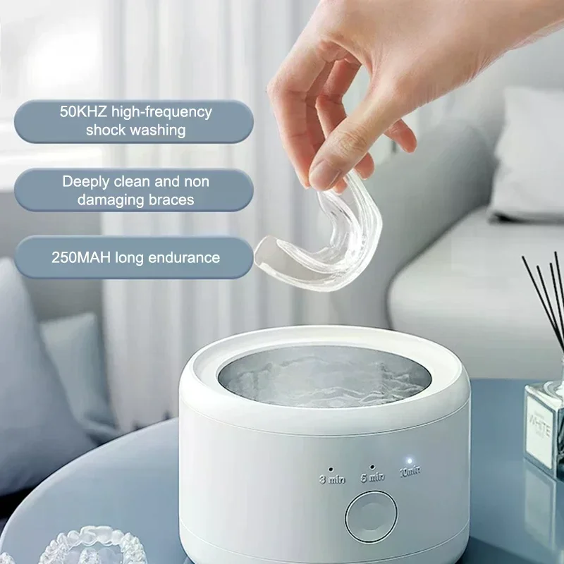 

High-Frequency Vibration Denture Multifunctional Cleaning Machine Equipment Portable USB Powered For Jewelry Eyeglasses