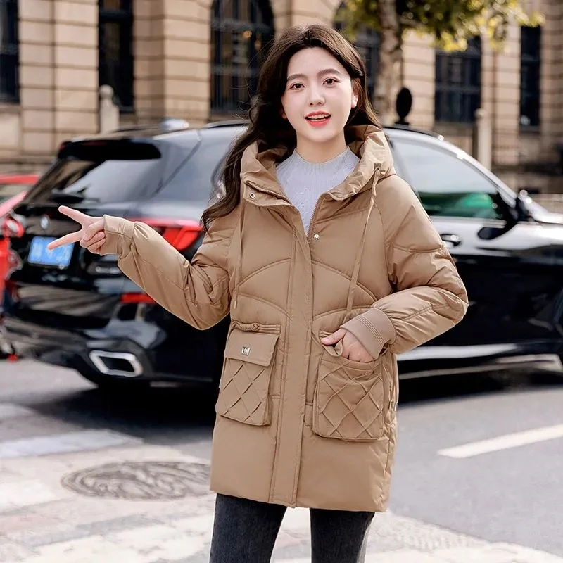 2023 New Winter Jacket Women Parkas Hooded Female Thicken Warm Jacket Cotton Padded Parka Loose Snow Coat Waterproof Outwear