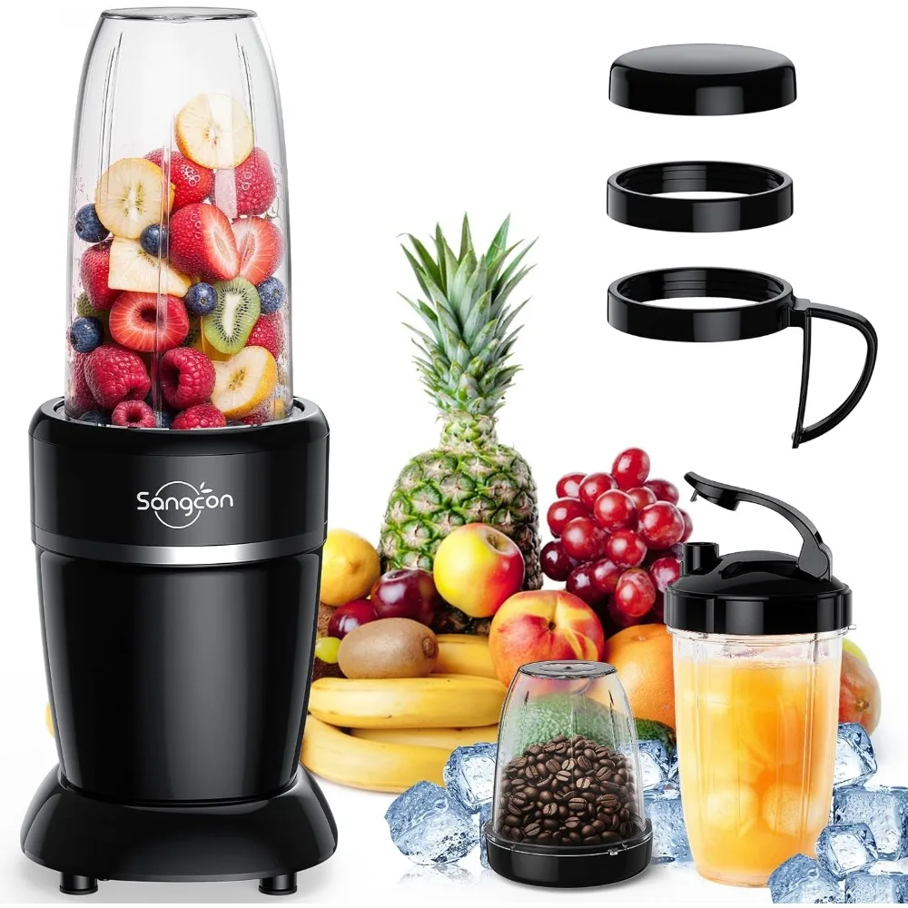 

1000W Portable Smoothie Blender with 3 Cups, Ice Crushing, Travel-Friendly for Shakes and Drinks