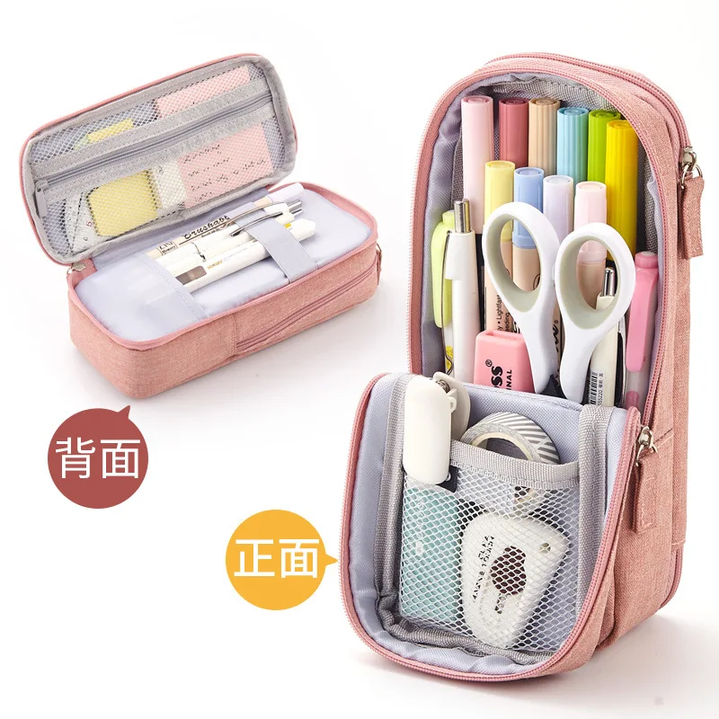 Pencil Case Student's Large-capacity Double-layer Multi-function Stationery Box Korean Station Pencil Pocket Pencil Case