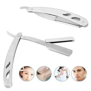 Professional barber manual shaving for men, straight edge, stainless steel, folding shaving with blade 10 Main Sales Barber Skills - №8