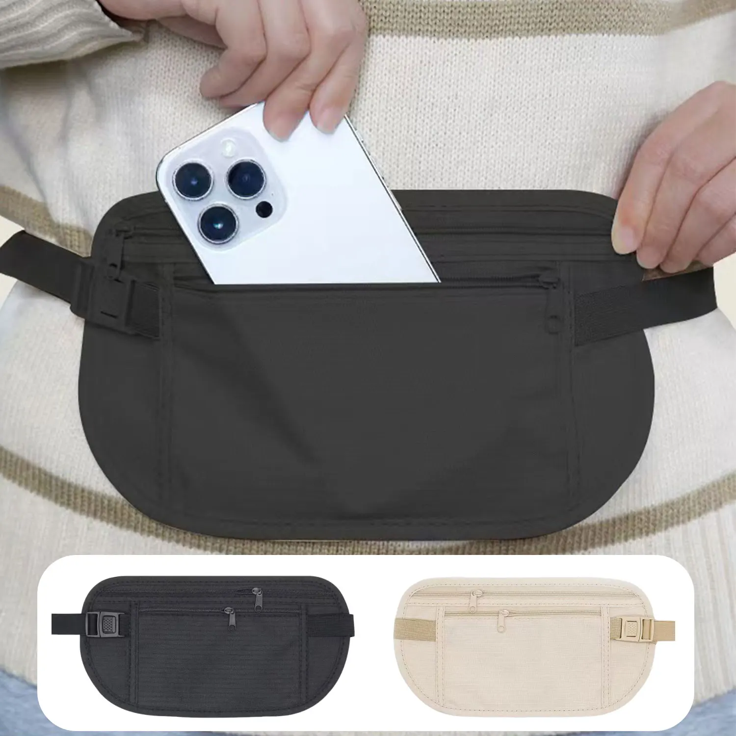 

1Pc Travel Waist Packs Pouch For Passport Money Hidden Security Wallet Men Women Sport Running Bag Chest Pack Money Fanny Pack