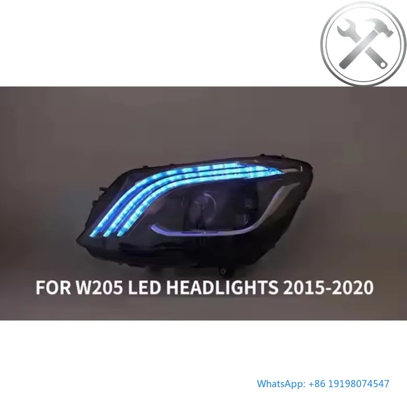 

2015 W205 Full LED Headlights Assembly Stable Aging Solid Material 6000K High Lumen Waterproof Auto Replacement Lamp
