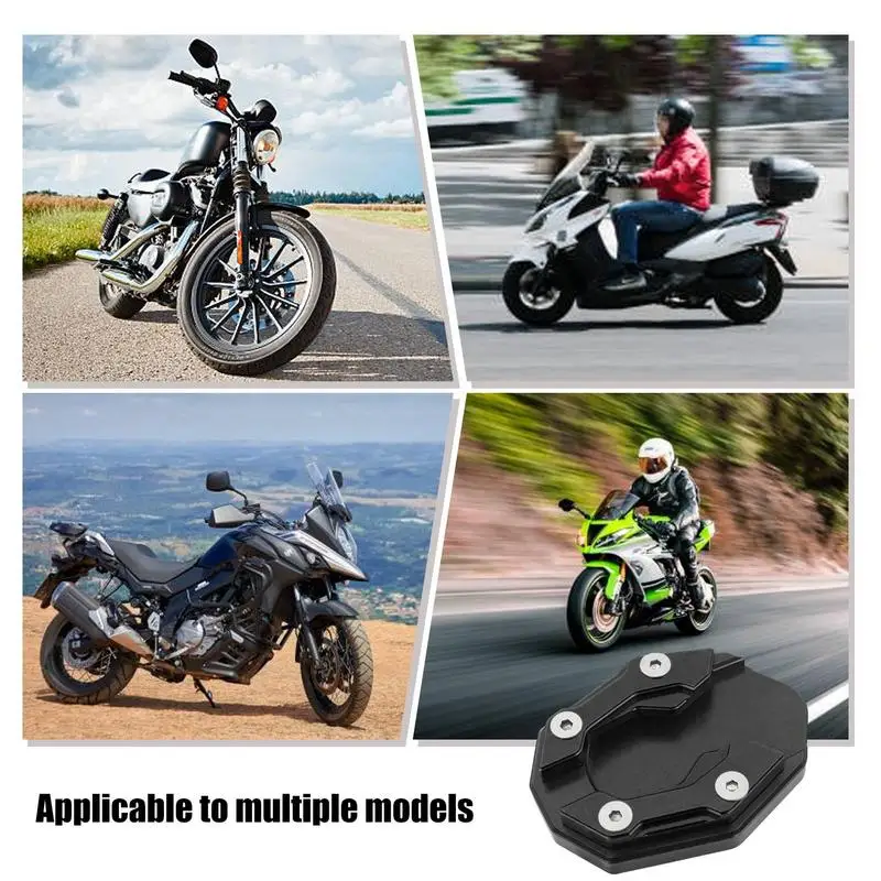 Bantalan Kickstand sepeda motor, sepeda motor Kickstand Extender dukungan sisi kaki pembesar dasar ekstensi bantalan kaki Moto alat