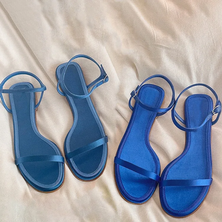 Beach Sandal Woman Luxury Buckle Strap Suit Female Beige 2025 Summer Women’s Shoes Clear Heels Riband Comfort Black Flat Girls L