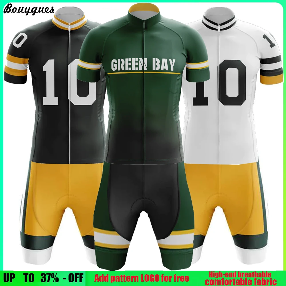 Pro Team GREEN BAY Cycling Jersey Set Summer MTB Race Bicycle Clothing Short Sleeve Ropa Ciclismo Outdoor Riding Bike Uniform