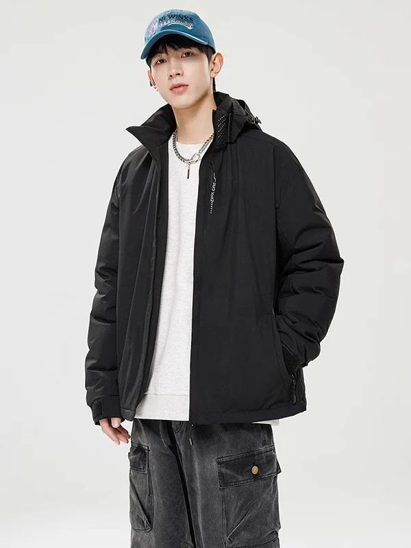 

Водонепроницаемая хлопковая куртка для активного отдыха, зимнее пальто для молодежи, приталенный крой, длинный рукав, с капюшоном, повседневная, из полиэфирного волокна