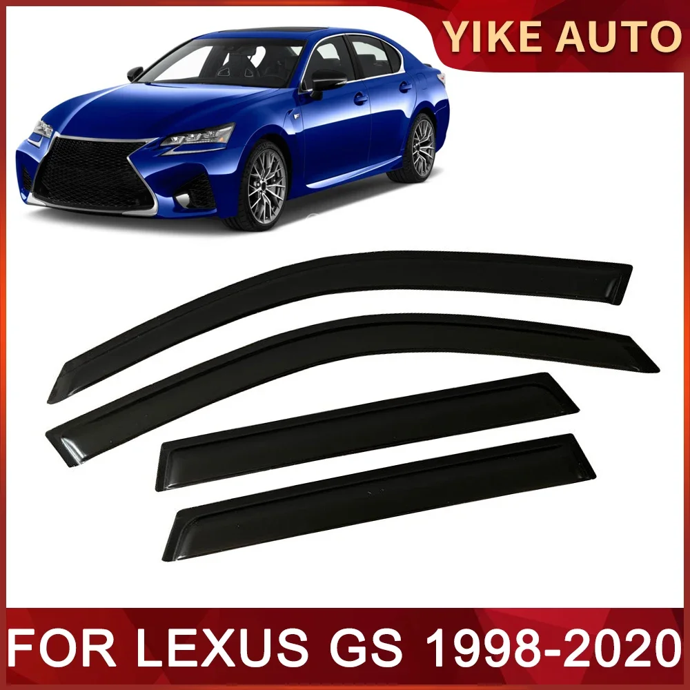 Window Visor for LEXUS GS 1998-2020 Weathershied Door Visor Wind Sun Rain Guards Side Window Wind Deflectors Auto Parts