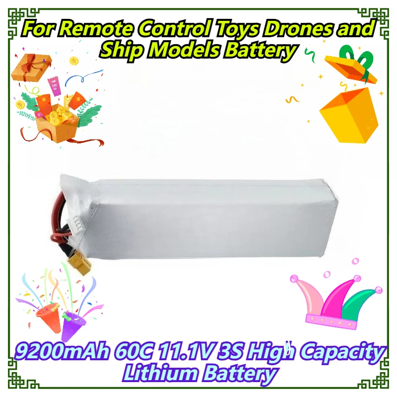 

9200mAh 60C 11.1V 3S High Capacity Lithium Battery For Remote Control Toys Drones and Ship Models Battery
