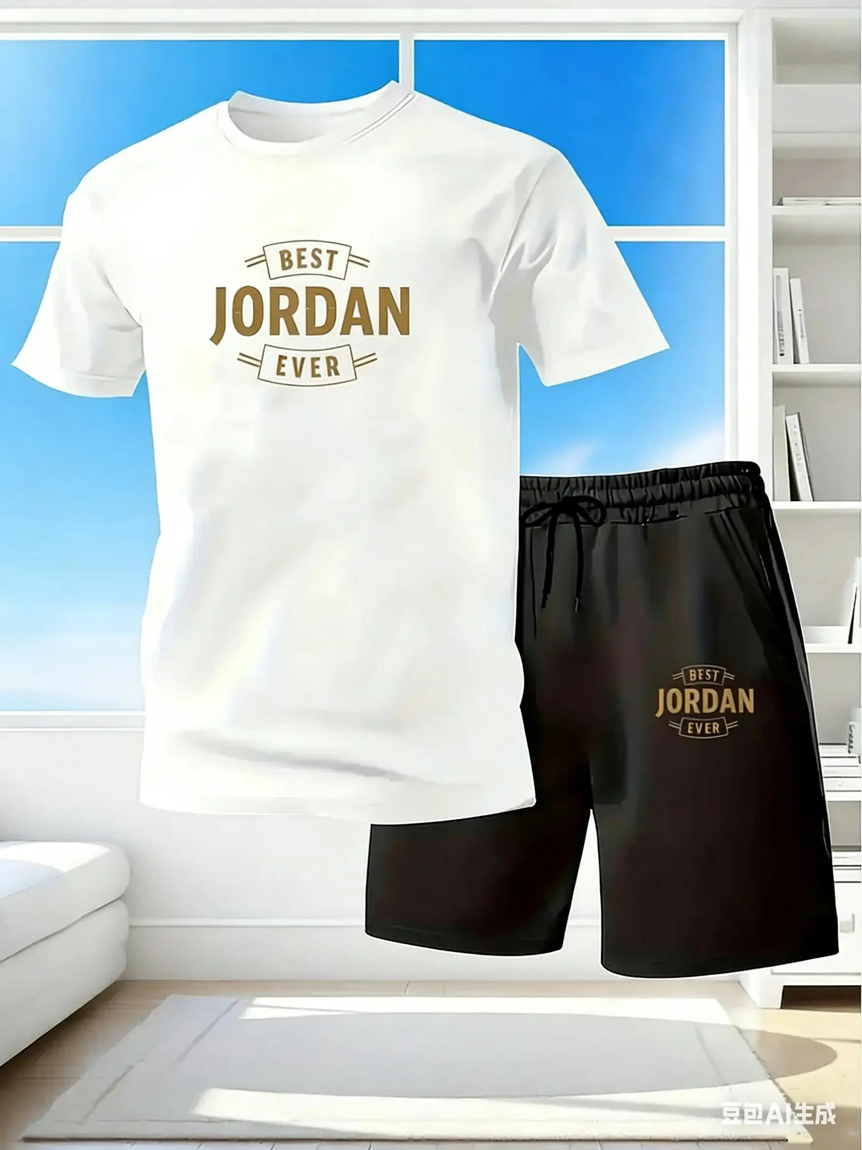 

New T-shirt and shorts two-piece set breathable quick-drying casual wear summer fitness sportswear for men short-sleeved